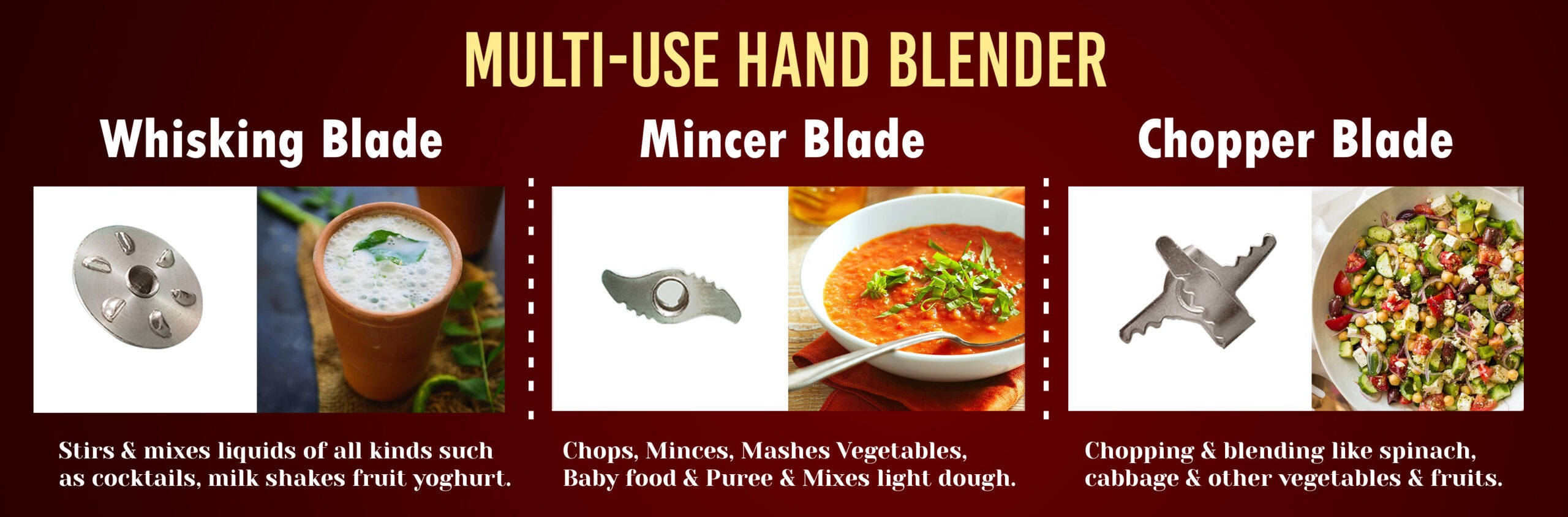 multi blades hand blender uses